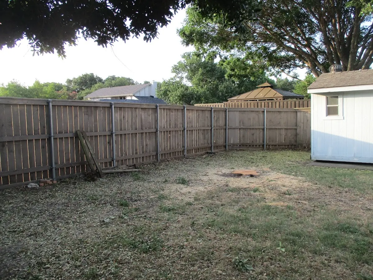 Cleared yard after professional tree removal in Herrick Center